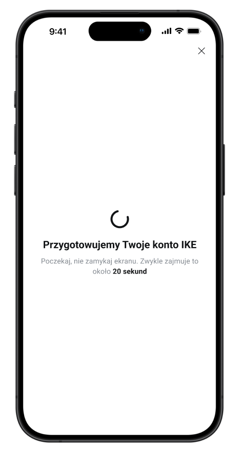 smartfon z napisem "Przygotowujemy Twoje konto IKE"