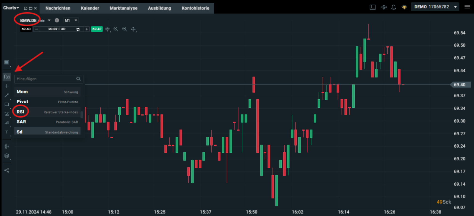 Wertpapiere: Chartfenster xStation 5