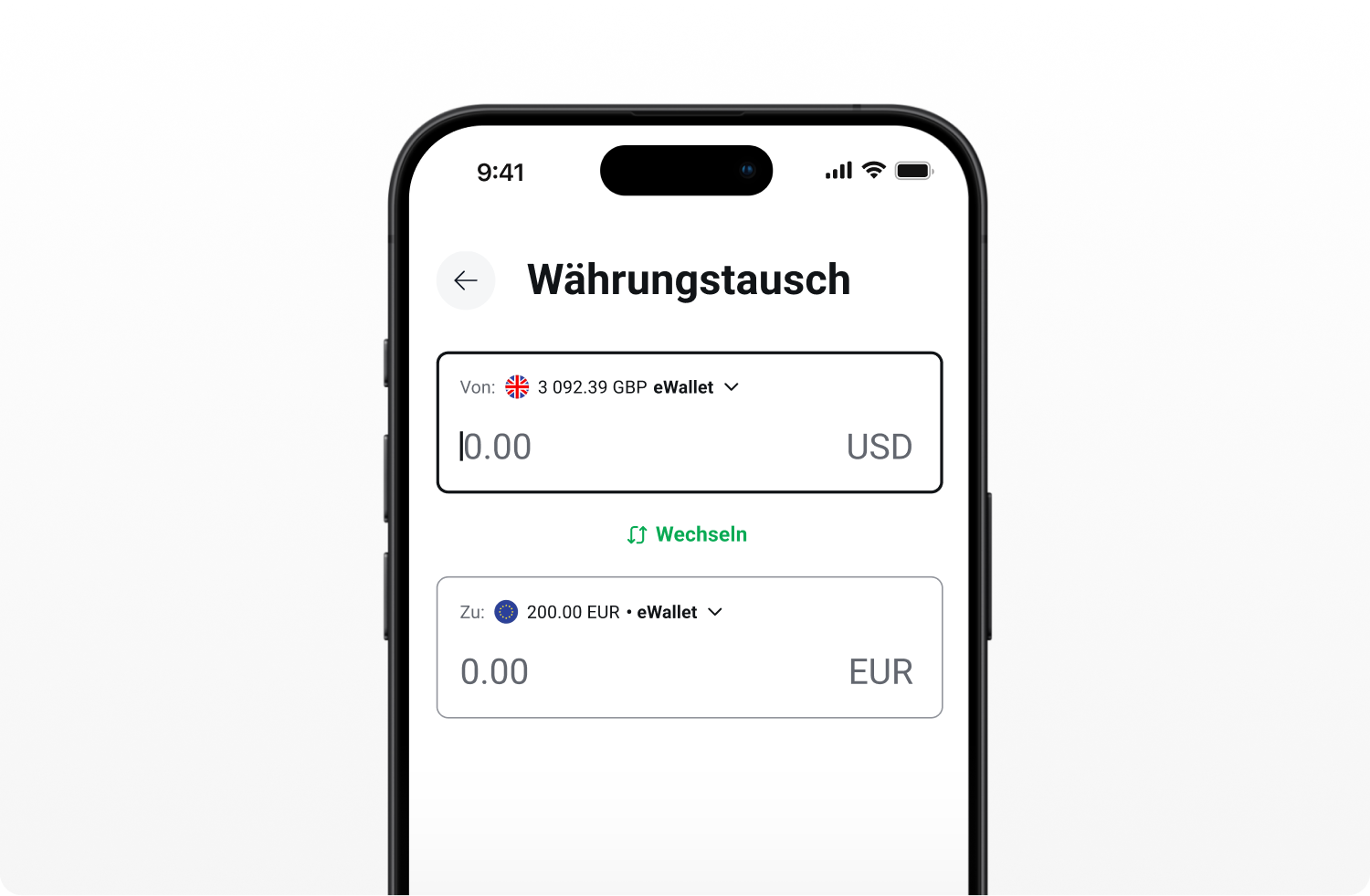 eWallet XTB: WÃ¤hrungsumtausch
