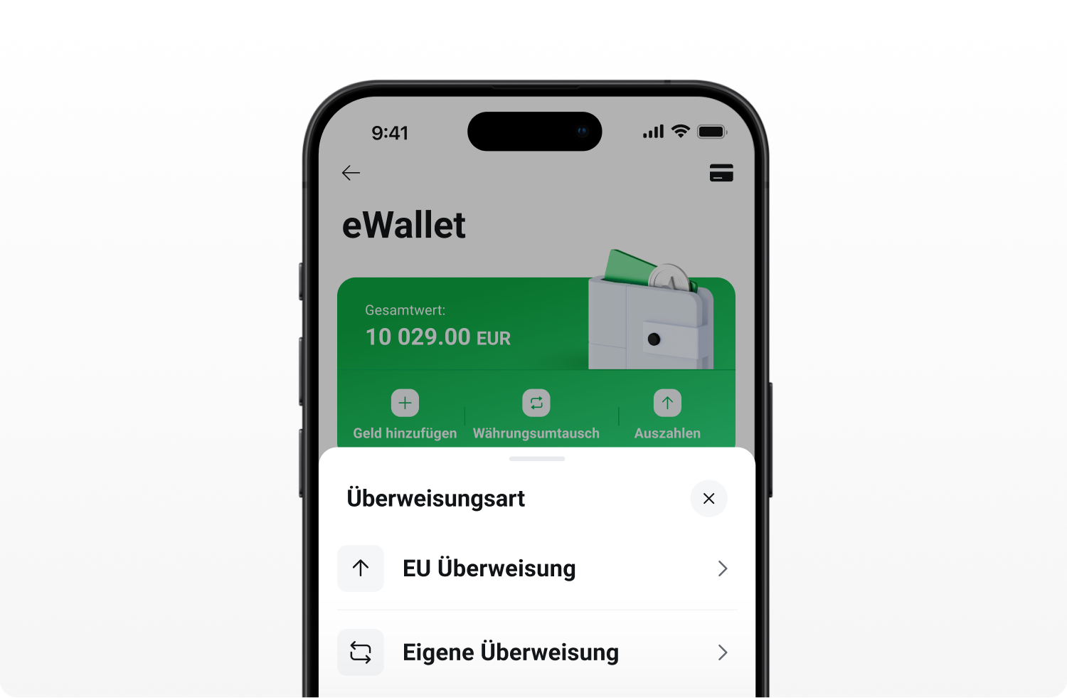 eWallet XTB: Ãberweisungen