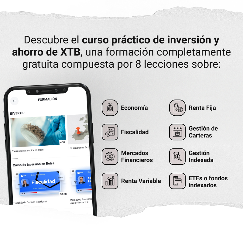 Imagen con el contenido del curso prÃ¡ctico de inversiÃ³n y ahorro de XTB