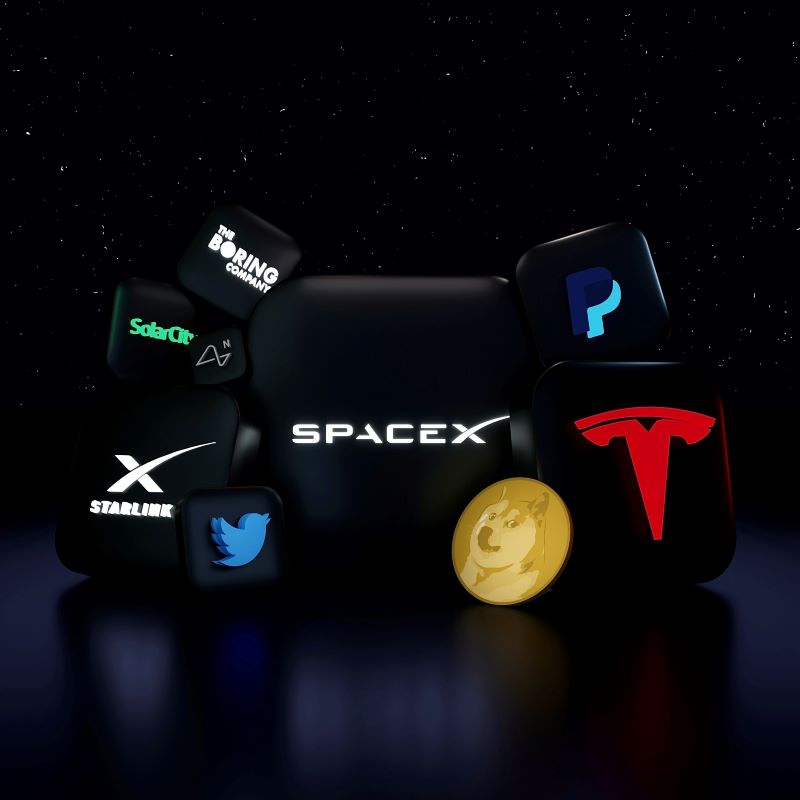 Imagen con los logos de las empresas de Elon Musk