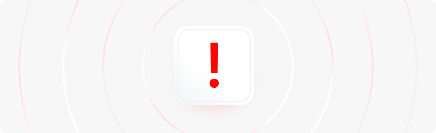 Um triÃ¢ngulo vermelho de aviso com um ponto de exclamaÃ§Ã£o vermelho em negrito no centro, indicando cautela ou alerta.