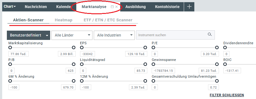 Marktanalyse: in der xStation 5