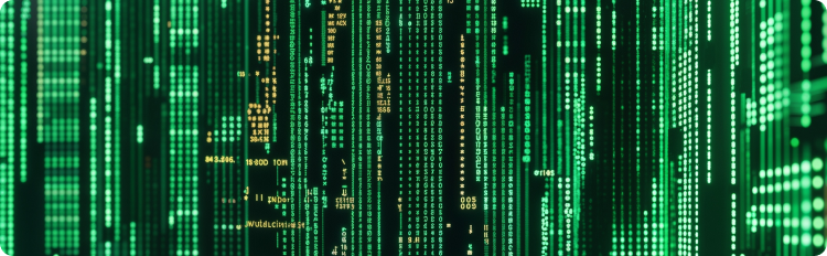 A digital wallpaper featuring the iconic green code from âThe Matrixâ movie, creating a futuristic and immersive atmosphere