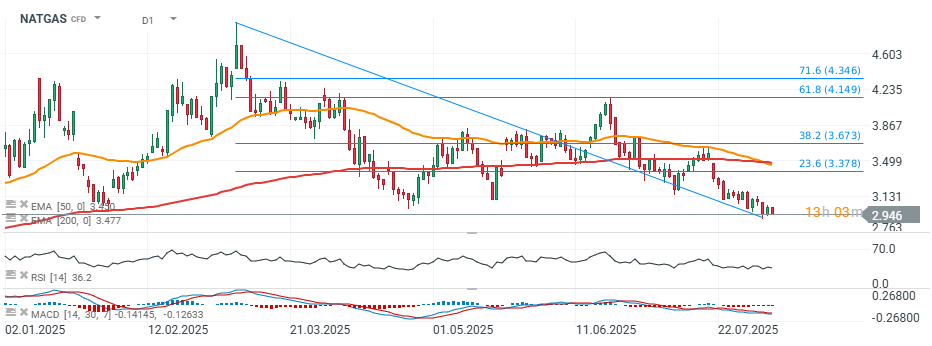 Natgas Prognose im Tageschart