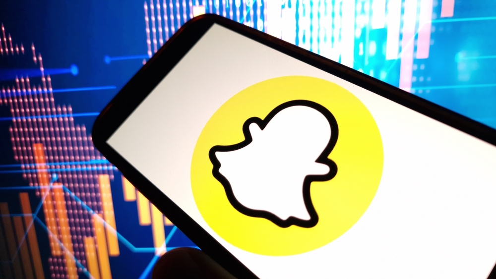 La logo de la compania snap en un telefono