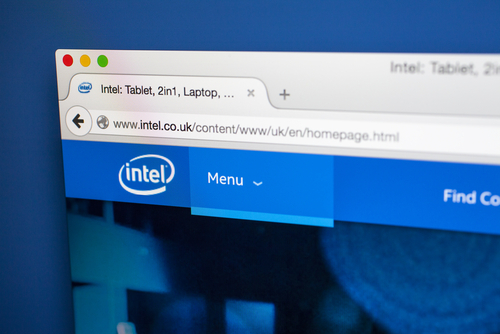 ventana en la web abierta en el site de intel