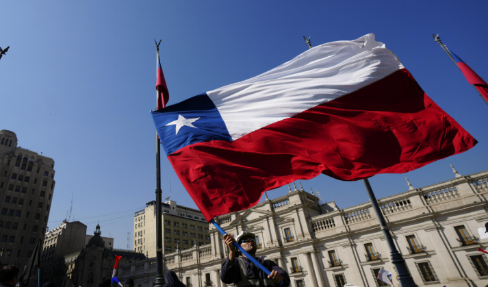 Bandera de Chile y la moneda