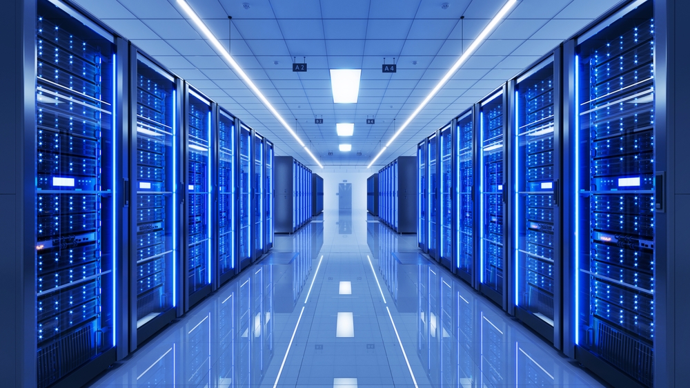Un corredor de un data center