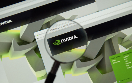 Site de la pagina de nvidia mostrando su logo