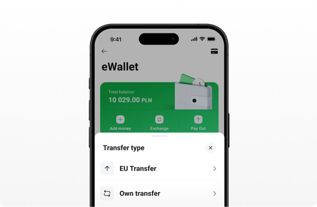 o imagine a ecranului eWallet-ului XTB pe un telefon mobil
