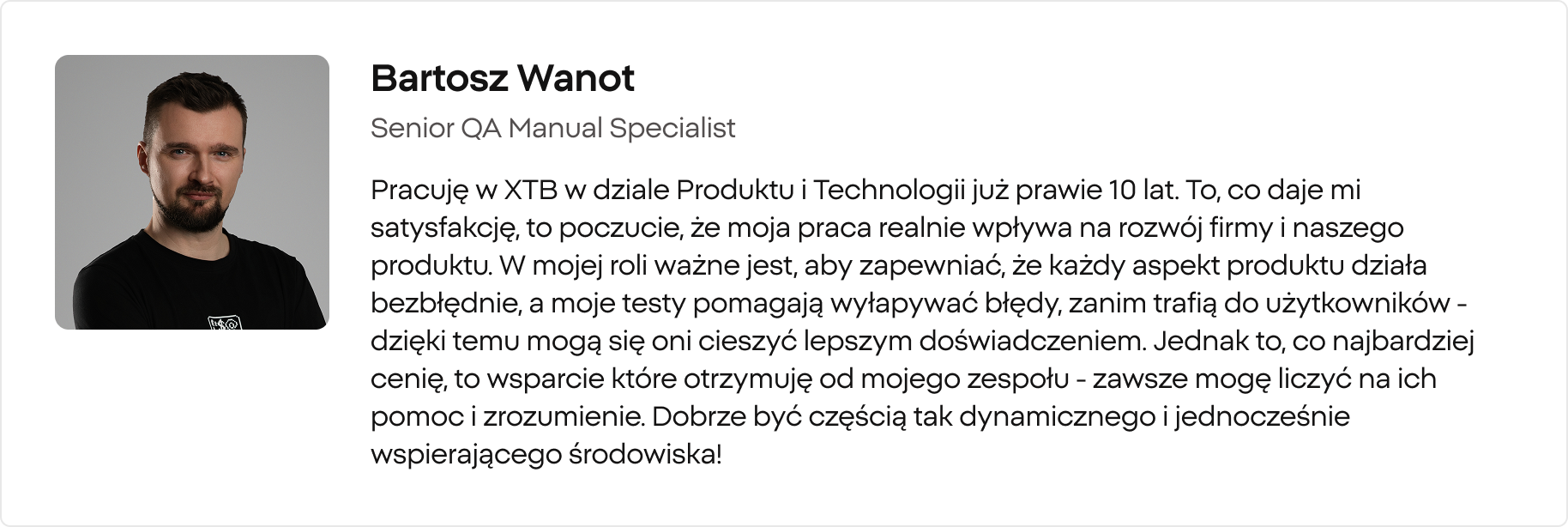 Bartosz Wanot, Senior QA Specialist