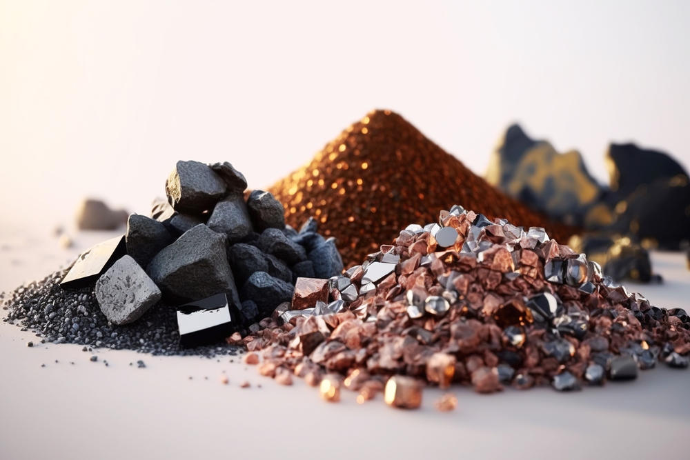 Pequeño montón de minerales extraÃdos en una mina de tierras raras