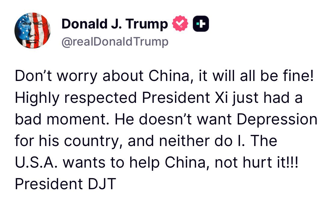 Trump Post auf Truth Social