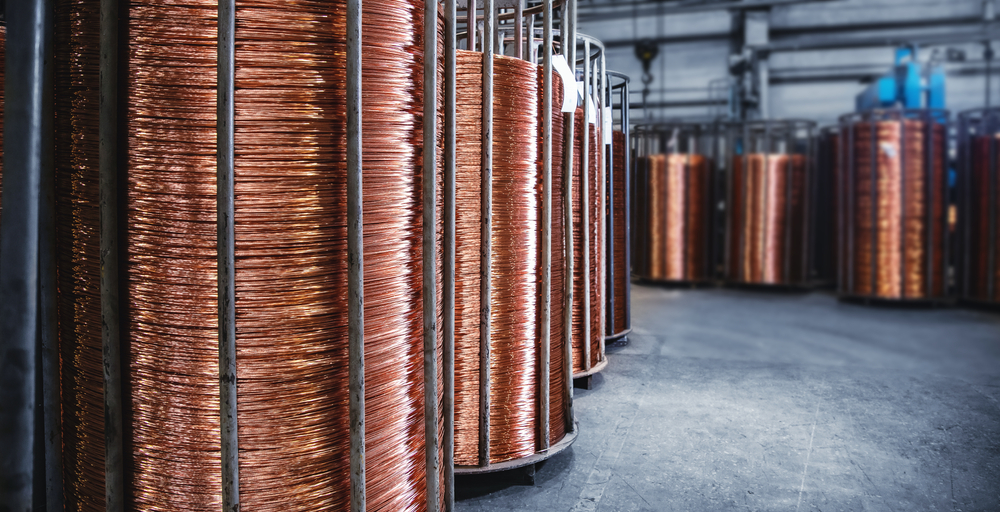 Producción de cable de alambre de cobre en bobinas