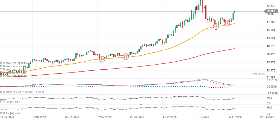 GrÃ¡fico con la evoluciÃ³n del precio de la plata