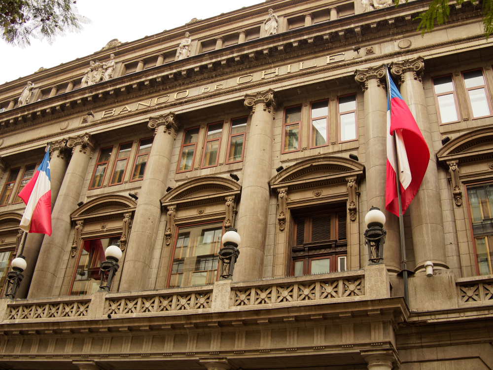Fachada del banco central de Chile