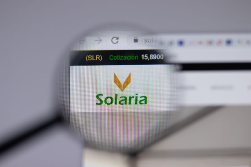 Imagen de una pantalla en la que se lee Solaria