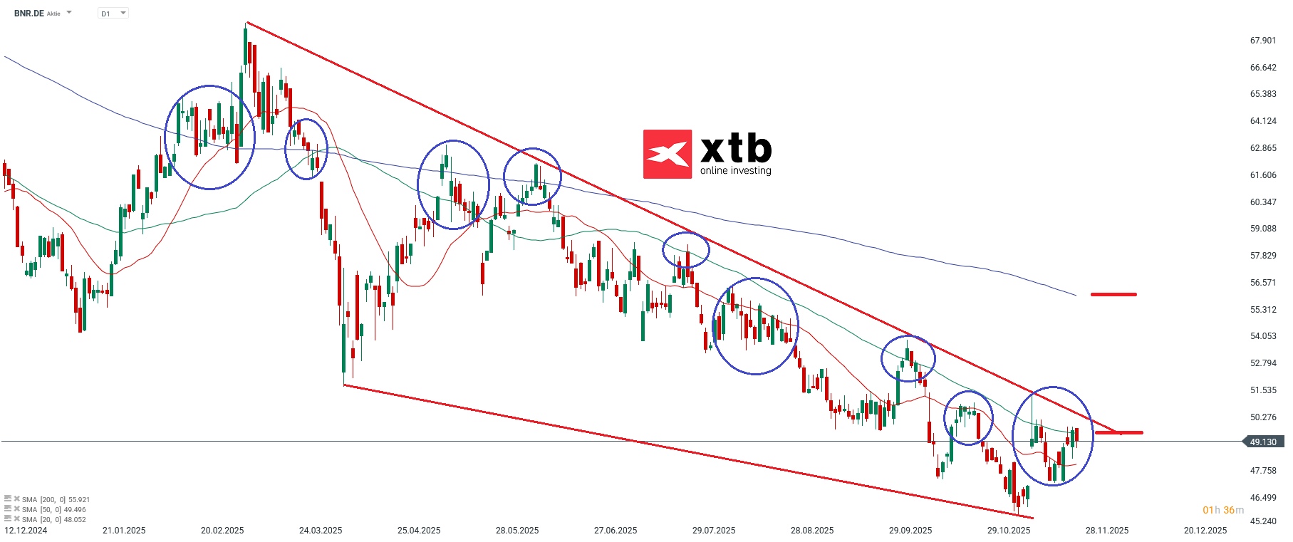 BNR Prognose im Tageschart
