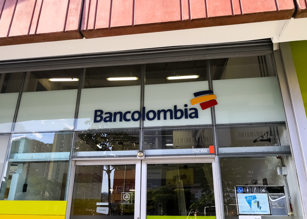 La fachada de Bancolombia