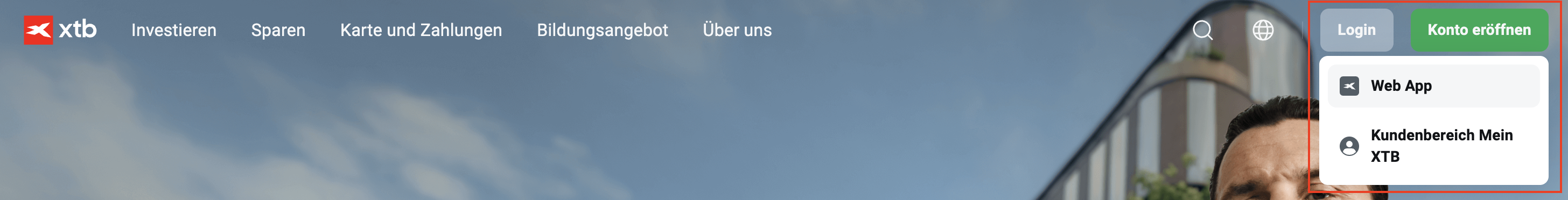 Login in die Web App 