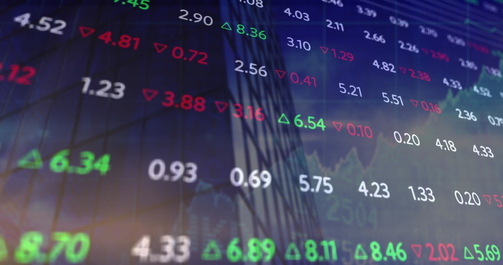 Pantalla con numeros en una bolsa