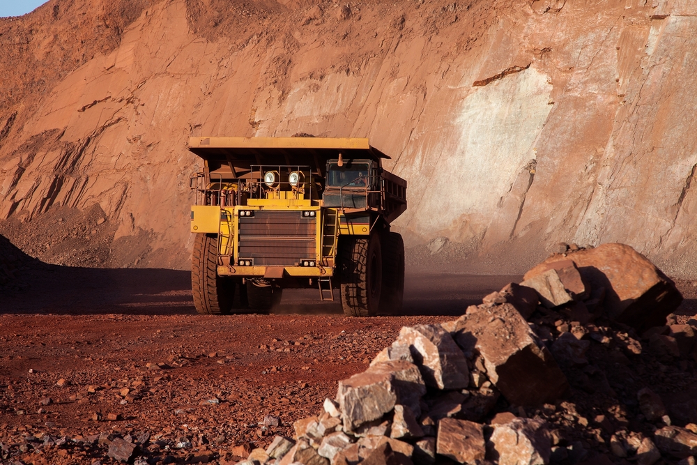 Camion en un aminera de cobre