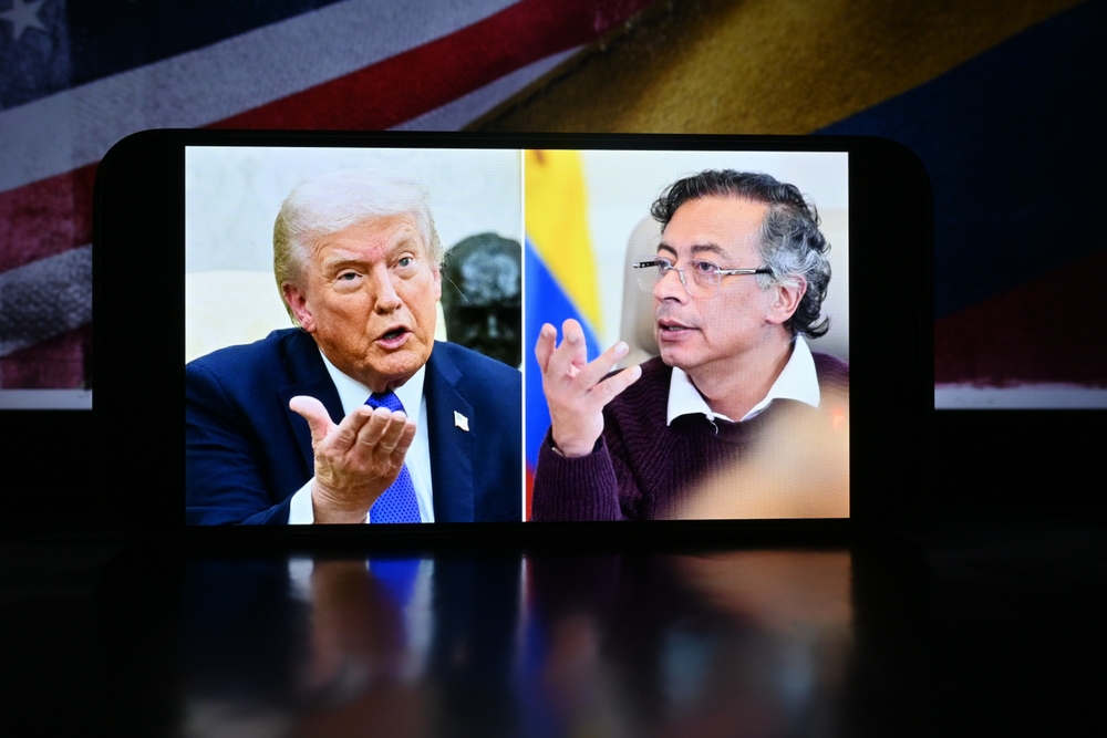 Foto conceptual que muestra al presidente de Estados Unidos, Donald Trump, y al presidente colombiano, Gustavo Petro,