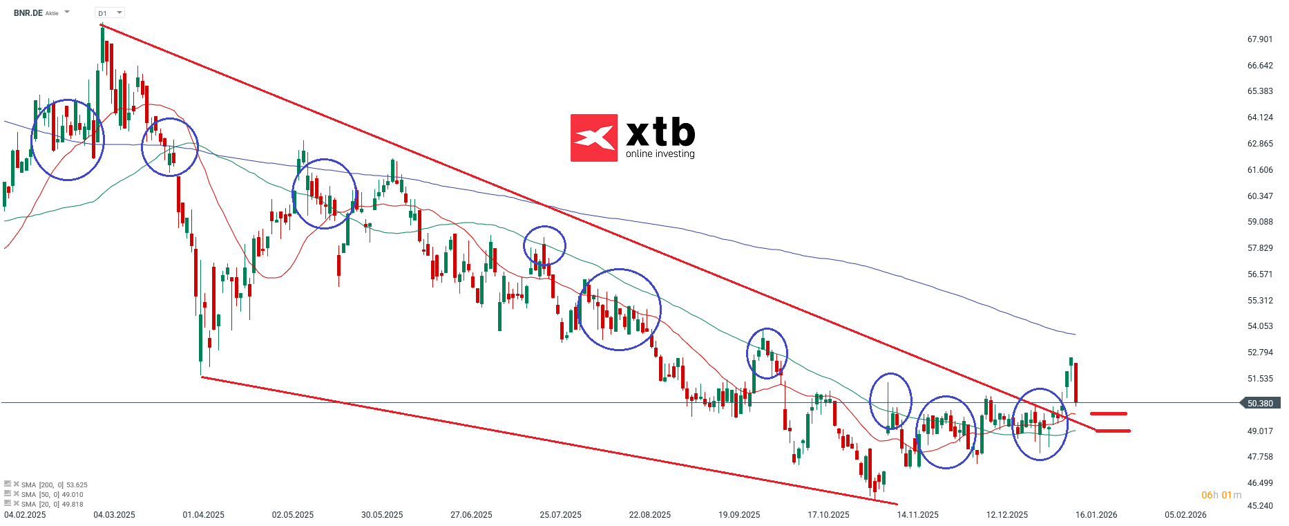 Brenntag Prognose im Tageschart