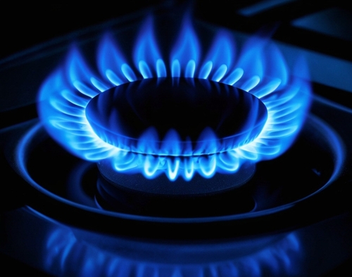 Llamas azules de gas quemÃ¡ndose de una cocina de gas
