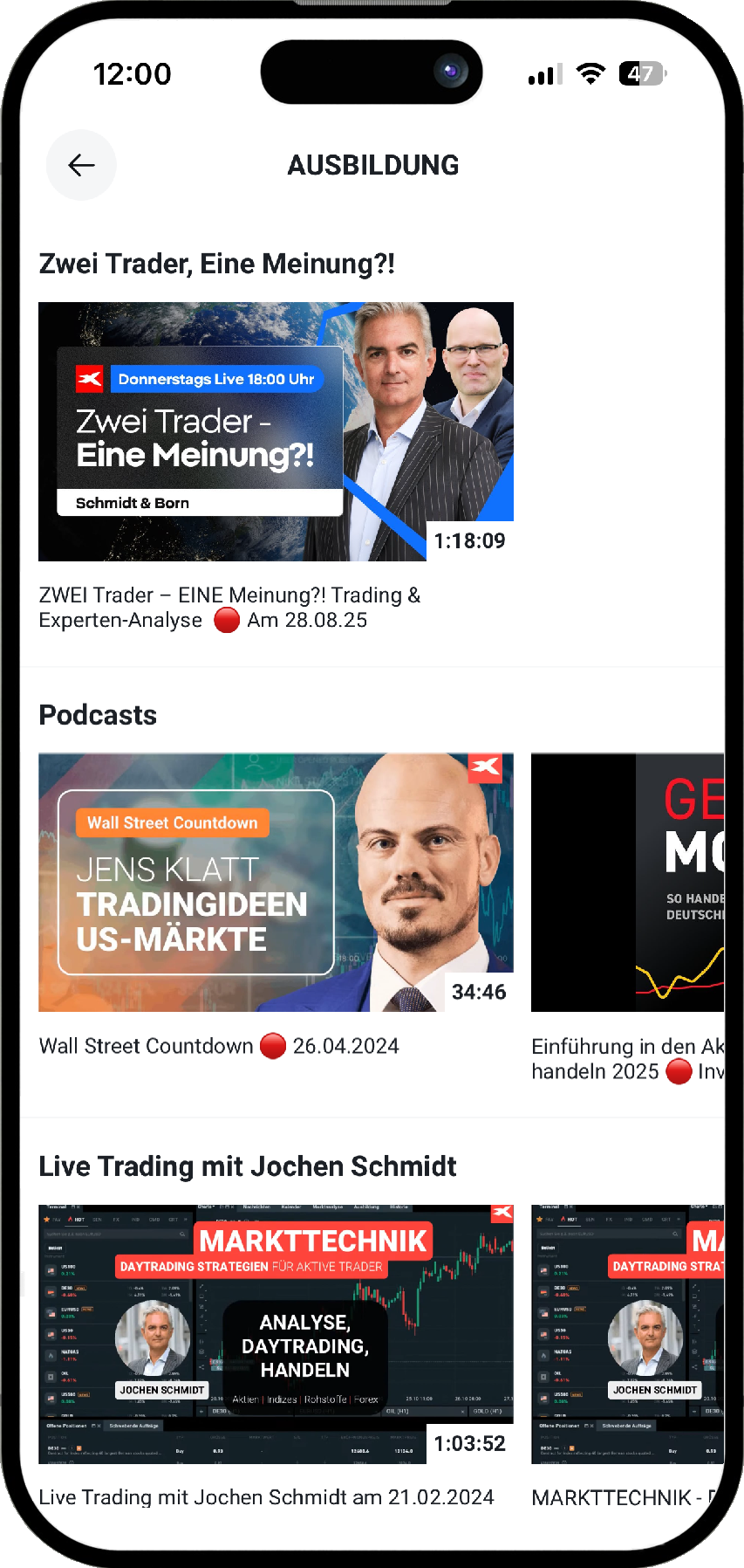 Trading App: Ausbildung XTB