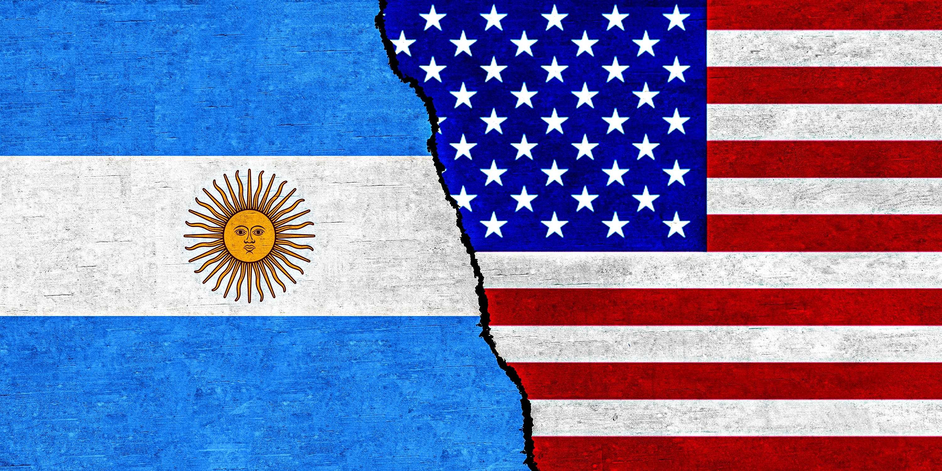 Estados Unidos y Argentina se unen en una pared texturizada. Relaciones entre Argentina y Estados Unidos de AmÃ©rica