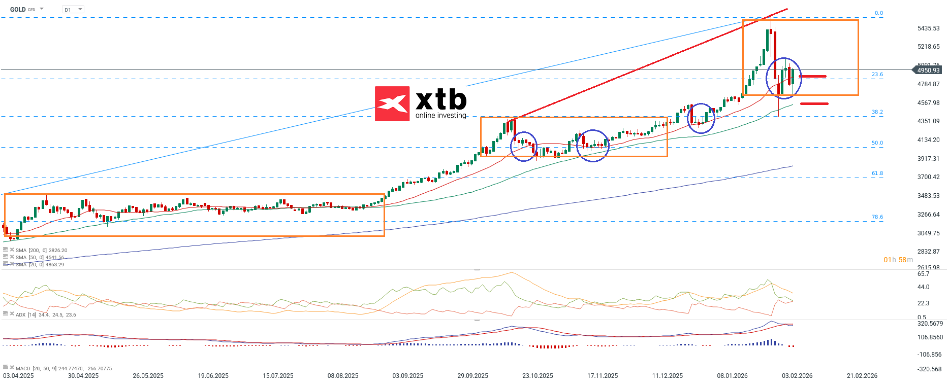 Gold - charttechnische Analyse und Gold Aktuell - 07.02.2026