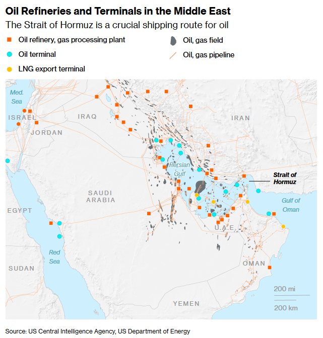 Mapa del estrecho de ormuz