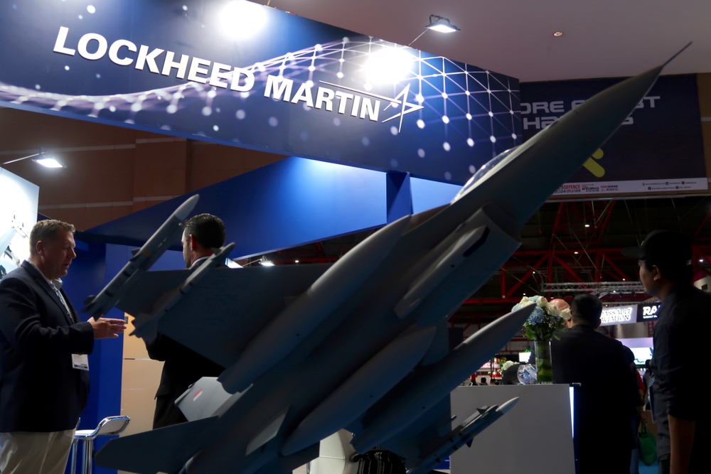Lockheed Martin an aircraft industry company from USA display their products at Indo Defence exhibition