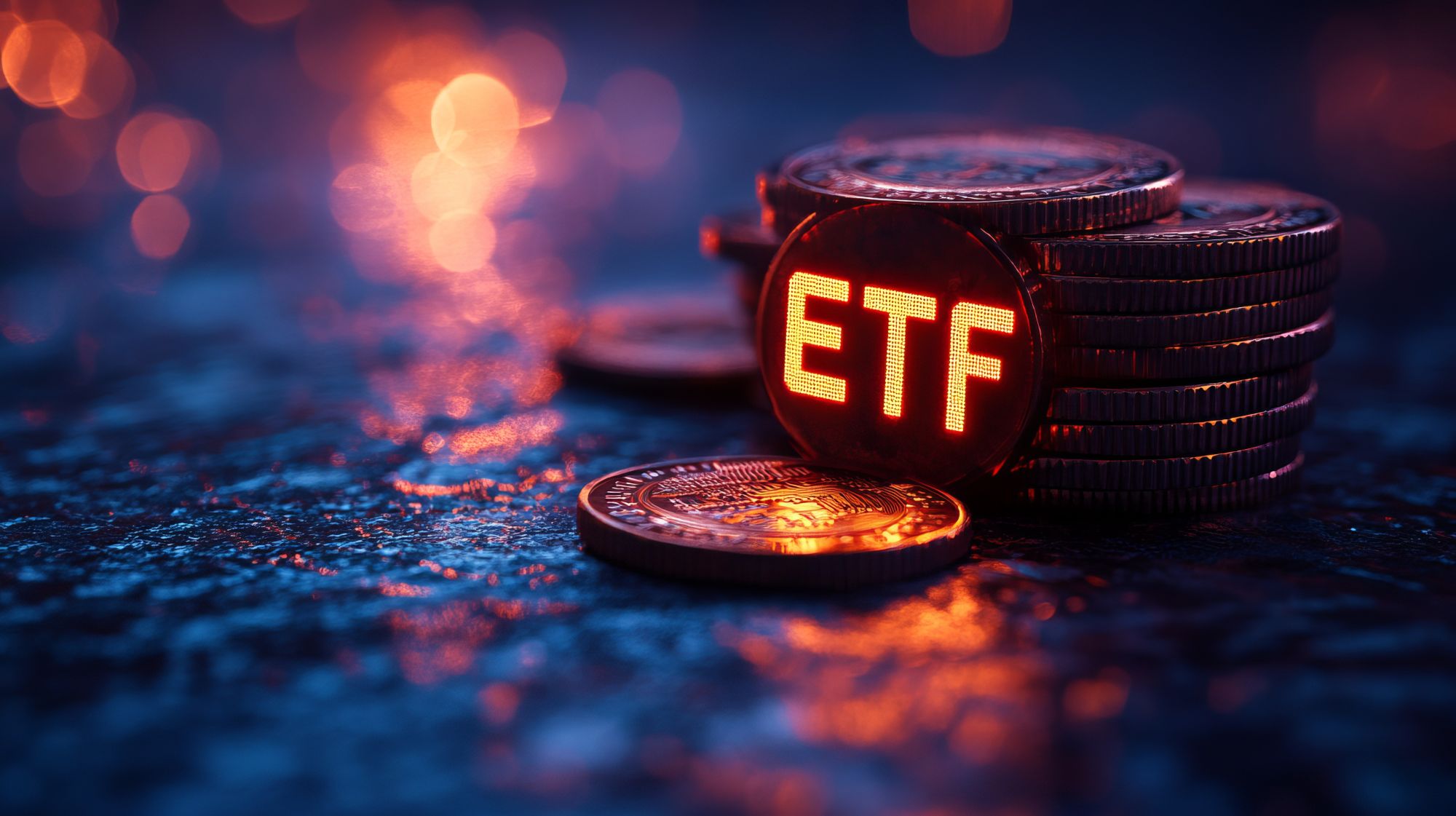 Imagen de una moneda en la que se puede leer ETF en un artÃ­culo sobre los ETF de dividendos