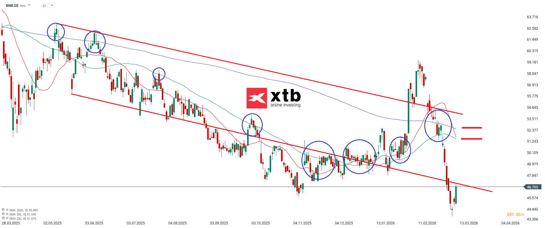 Brenntag Prognose im Tageschart