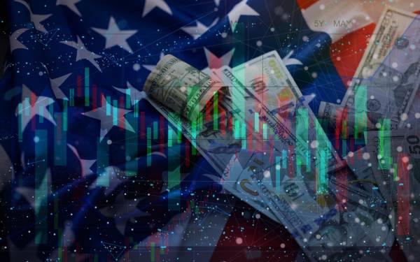 dolarul american, drapelul american, grafic lumanari japoneze