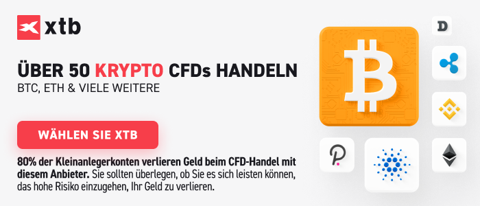 Bitcoin Handel bei XTB mit engen Spreads und ohne Kommissionen