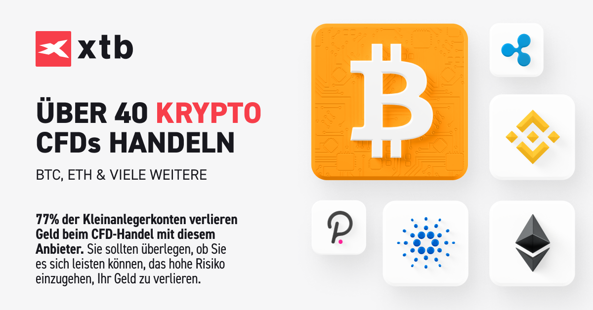 Bitcoin Handel bei XTB mit engen Spreads und ohne Kommissionen