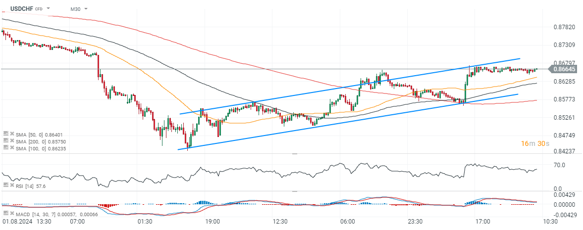 USDCHF Prognose im 30 Minuten Chart