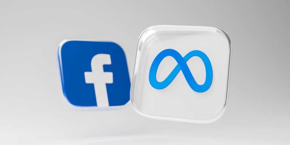 Imagen de los logos de Facebook y Meta