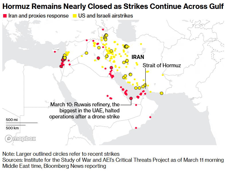Mapa del estrecho de ormuz