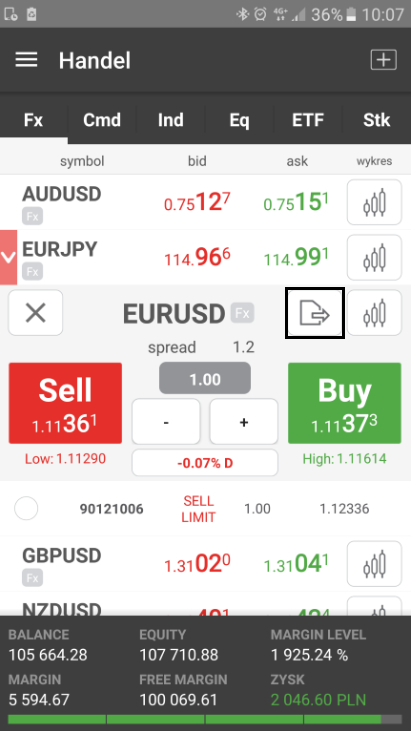 SkÅadanie zleceÅ za pomocÄ zakÅadki Handel