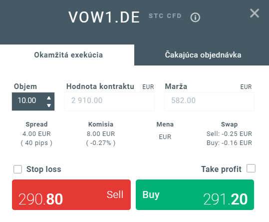 xStation5 - VOW1.DE short