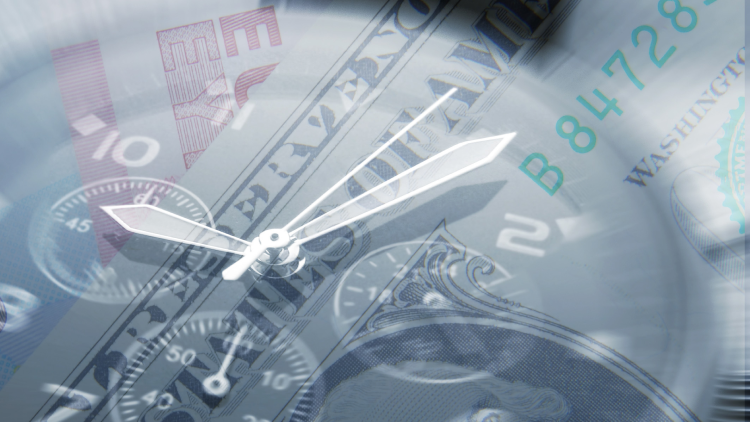 Clock and bank note