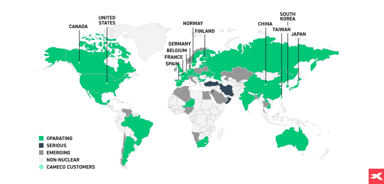 Investing in Uranium map