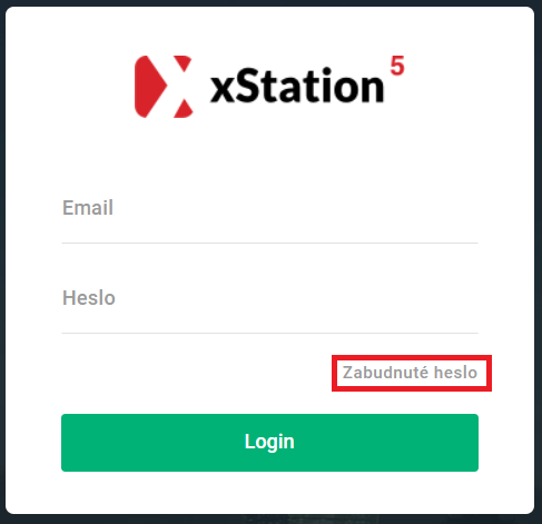 xStation 5 XTB zabudnute heslo