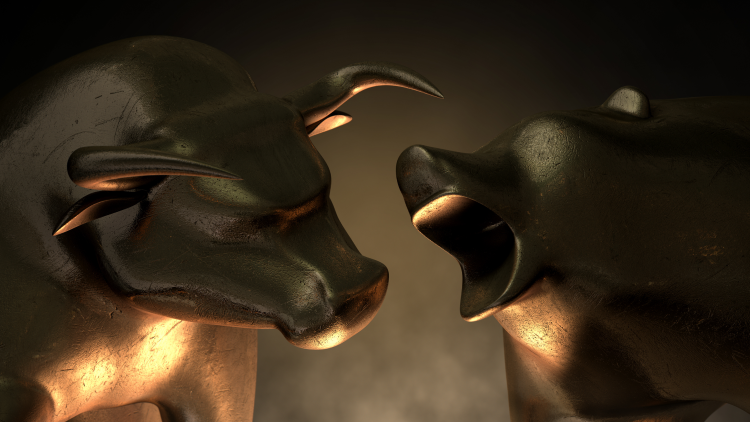 Metal bull and bear